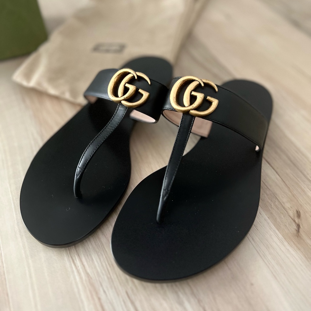 Gucci Black/Gold Sandals